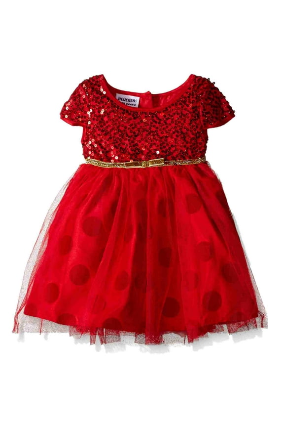 Girls Red Sequin Dot Holiday Party Special Occasion Dress 4