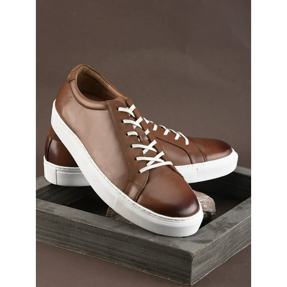 BlueBird Indian Artisan Handcrafted Brown Crust Leather Sneaker: Timeless Comfort and Durability with Rubber Sole, Taxon Insole, and Handcrafted Stitching