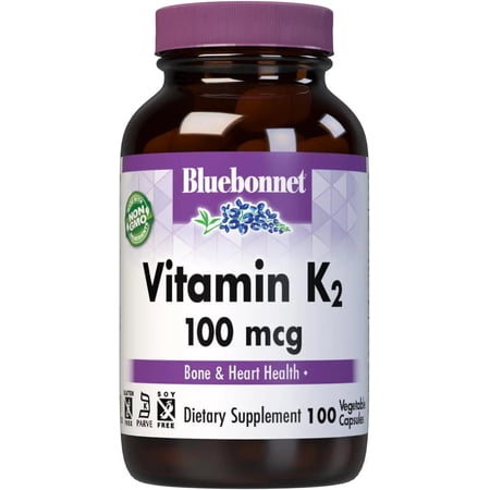 BlueBonnet Vitamin K2 Vegetarian Capsules, 100 Count