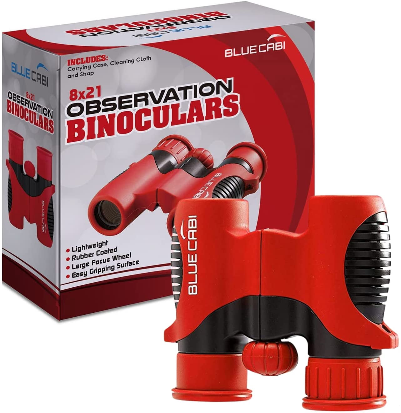 BlueCabi 8x21 Kids Binoculars Set - Red