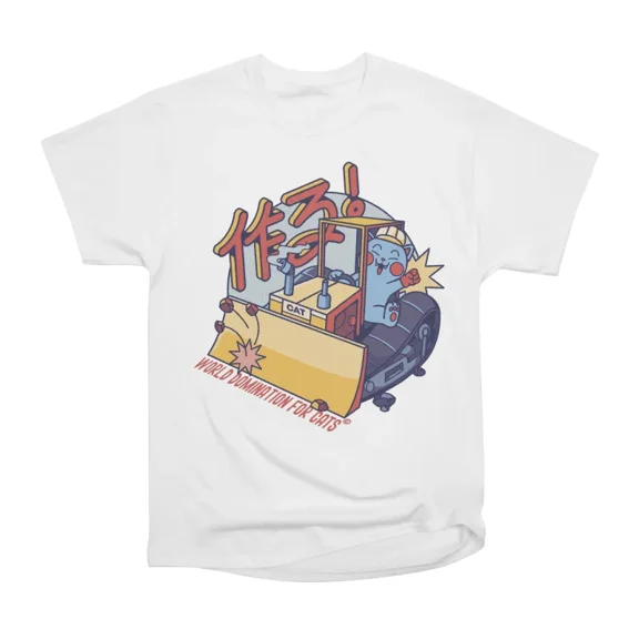 BlueCollar Cat Cat Tractor by Tobe Fonseca T-Shirt Tee Gift For Him Merch For Her Apparel