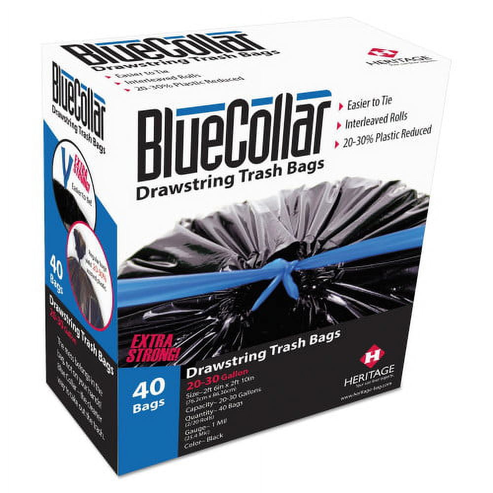 Drawstring Trash Bags, 30 gal, 1 mil, 30 Drawstring Trash Bags, 30 gal, 1 mil, 30