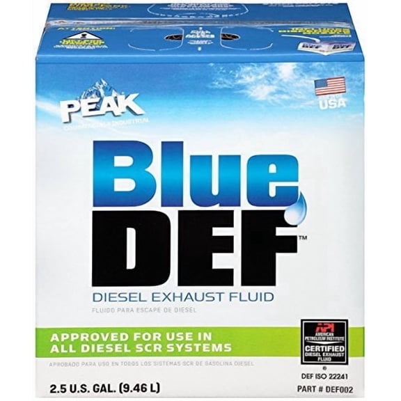 BlueDEF Diesel Exhaust Fluid Synthetic Urea Deionized Water 2.5 Gallon 5 Pack