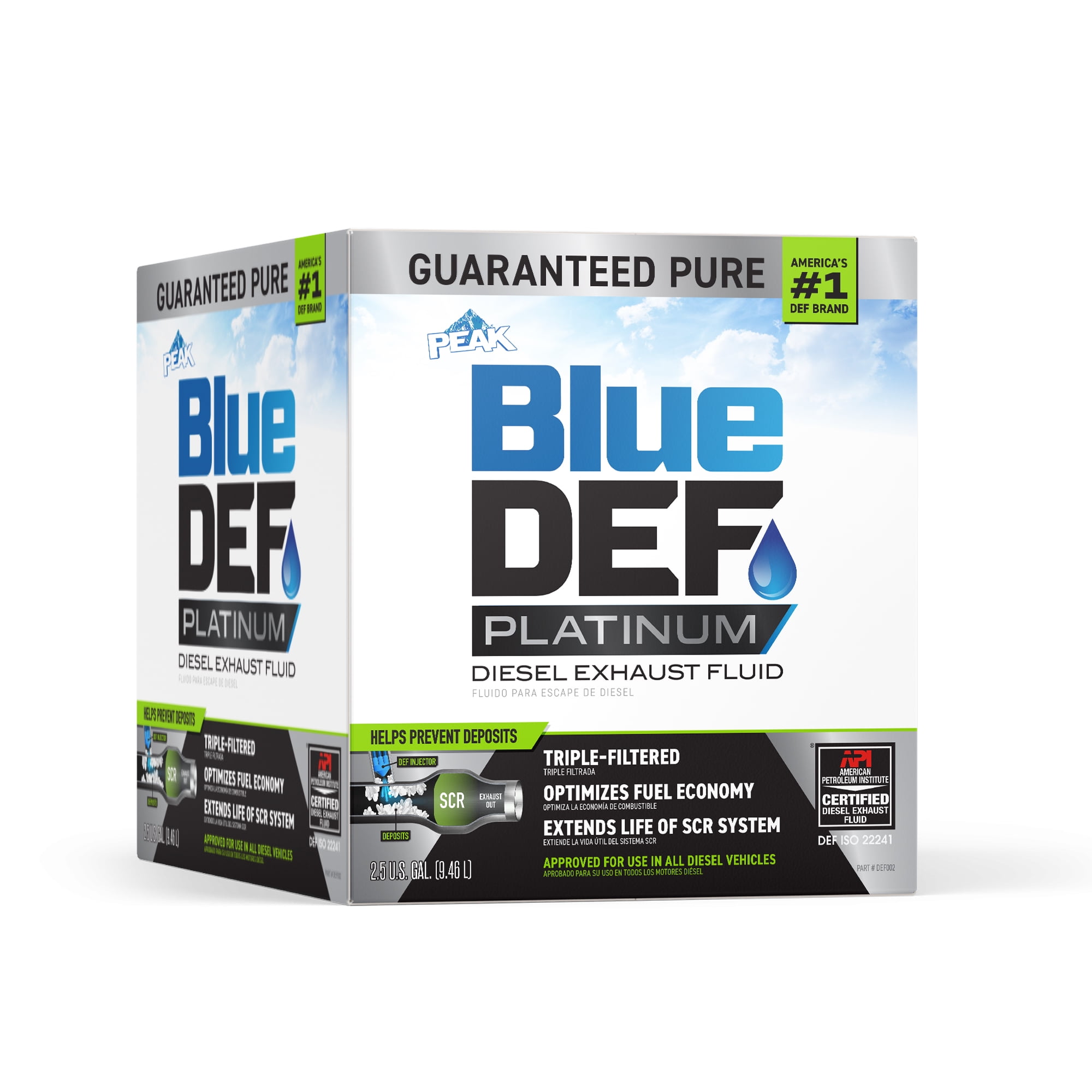 BlueDEF PLATINUM Diesel Exhaust Fluid 2.5 gal - for Diesel Vehicles with SCR Systems - 1 Pack Box