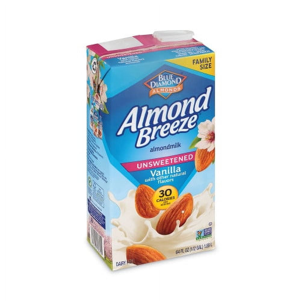 Almond Breeze Almond Milk, Unsweetened Vanilla, 64 oz Carton, 2/Pack, Ships in 1-3 Business Days Almond Breeze Almond Milk, Unsweetened Vanilla, 64 oz Carton, 2/Pack, Ships in 1-3 Business Days