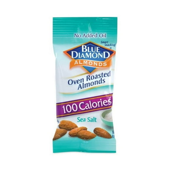 New BlueDiamond Oven Roasted Sea Salt Almonds, 0.6 oz Bag, 7 Bags/Box, 6 Box Count, Delivered in 1-4 Business Days,Each
