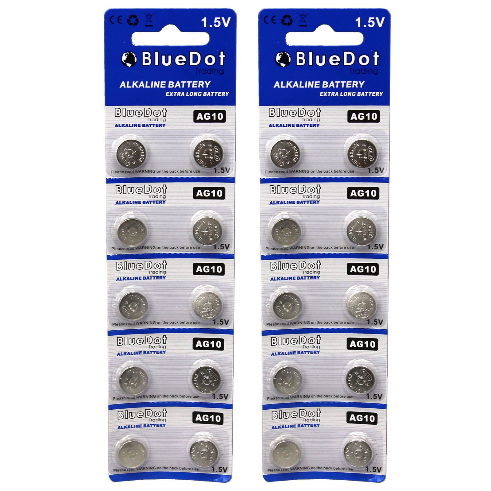 BlueDot Trading AG10 (also known as LR54 and LR1131) Alkaline Button Cell  Batteries - 20 Pack