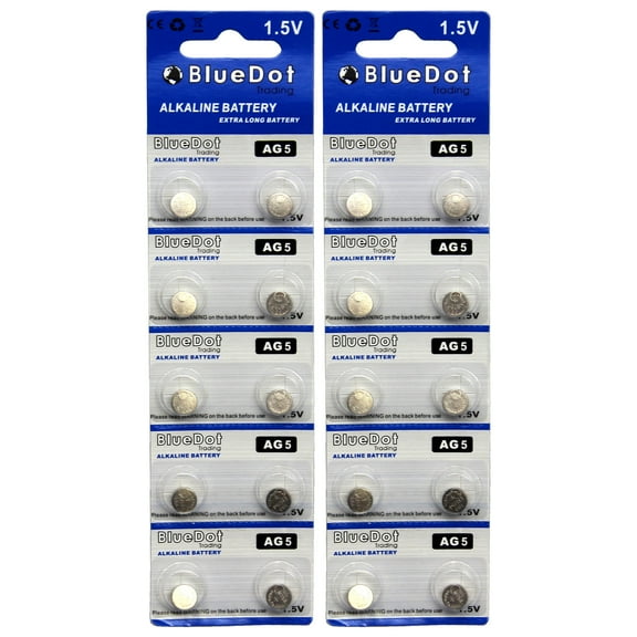 BlueDot Trading AG5 (also known as LR48 and LR754) Alkaline Button Cell Batteries - 20 Pack