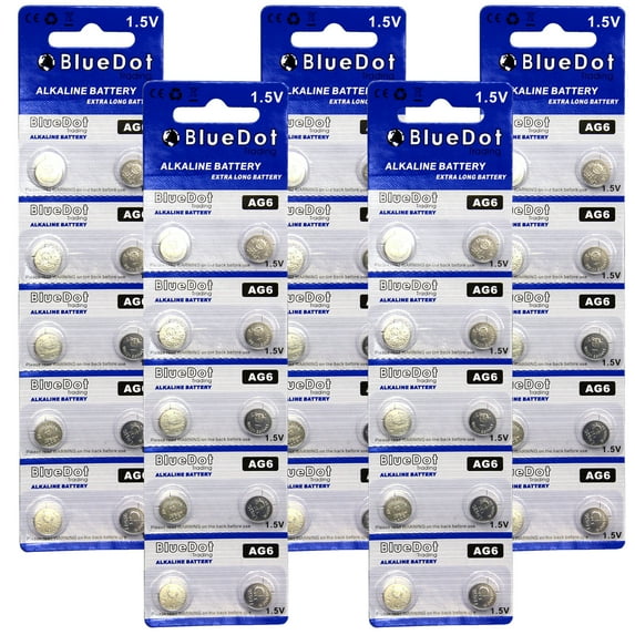 BlueDot Trading AG6 (also known as LR69 and LR921) Alkaline Button Cell Batteries - 50 Pack