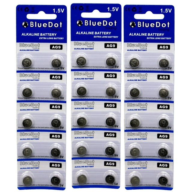 BlueDot Trading AG9 (also known as LR45 and LR936) Alkaline Button Cell Batteries - 30 Pack