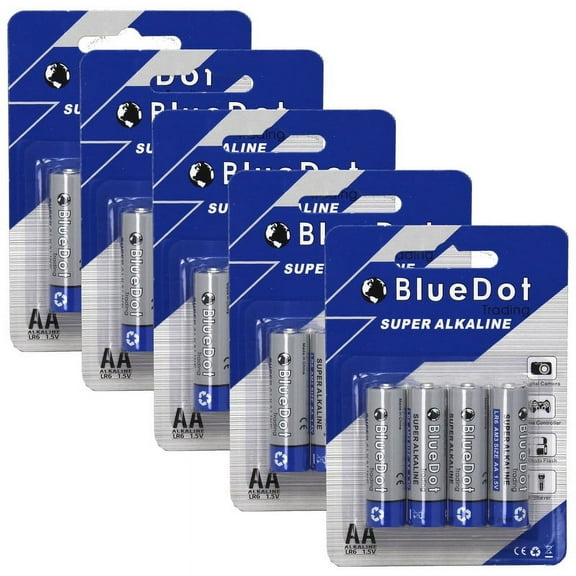 BlueDot Trading Brand AA Super Alkaline Batteries - 20 Pack