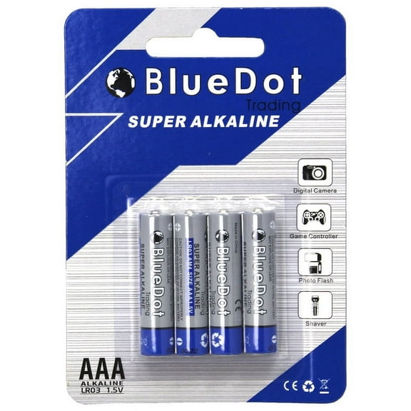 BlueDot Trading Brand AAA Super Alkaline Batteries - 4 Pack
