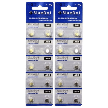 BlueDot Trading Brand AG1 Button Cell Extra Life Alkaline Batteries - 30 Pack (Use Interchangeably with LR621 SR60, SR60L, CX60, T Battery, D364, V364, GP364, 531, 620, 602, SB-AG/DG)