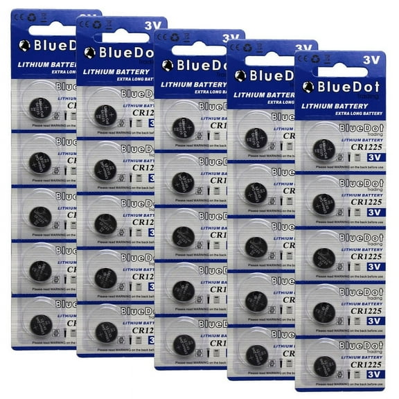 BlueDot Trading Brand CR1225 3 Volt Coin Cell Lithium Batteries - 25 Pack