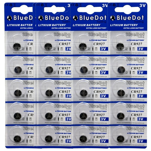 BlueDot Trading CR927 Lithium Manganese Dioxide (Li-MnO2) Button Coin Cell Batteries - 20 Pack