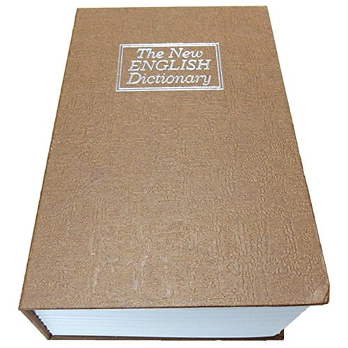BlueDot Trading Dictionary Diversion Safe with Lock and (2) Keys Secret Book Safe with Faux Pages for Hidden Cash, Jewelry, Passports, or Other Valuables, Large, Brown