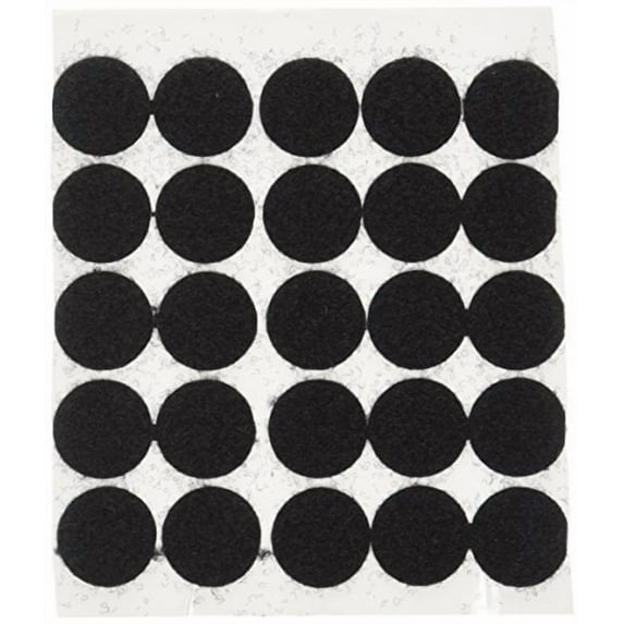 BlueDot Trading, Hook & Loop Fastener Sticky Glue Dot Adhesive Backed Coins Perfect for DIY, Crafts, Home, Office, Classroom, 3/4", Quantity 100, Black