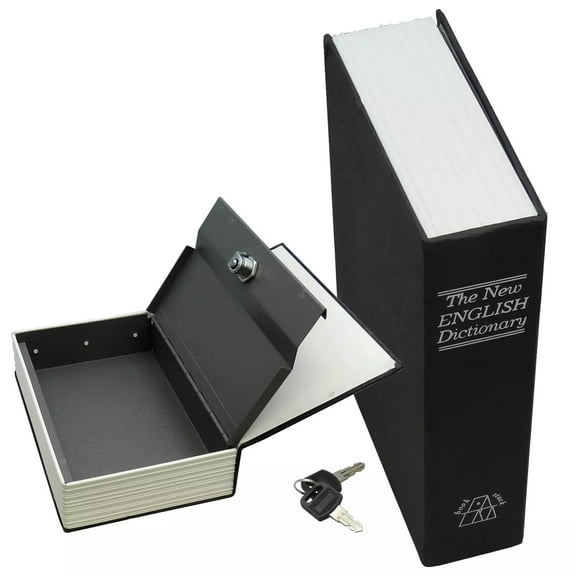 BlueDot Trading Key Lock Book Diversion Safe with 2 Keys, in Steel Black