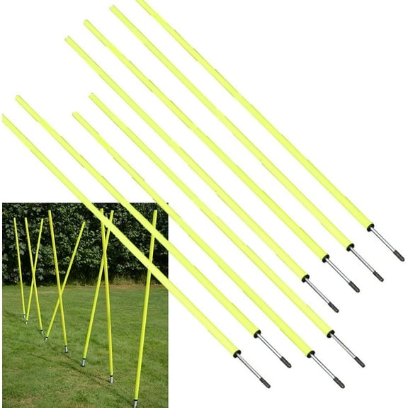 BlueDot Trading Soccer Agility Speed Training Poles Multisport, Fixed, Adjustable or Collapsible (4, 6, 8 Piece Sets)