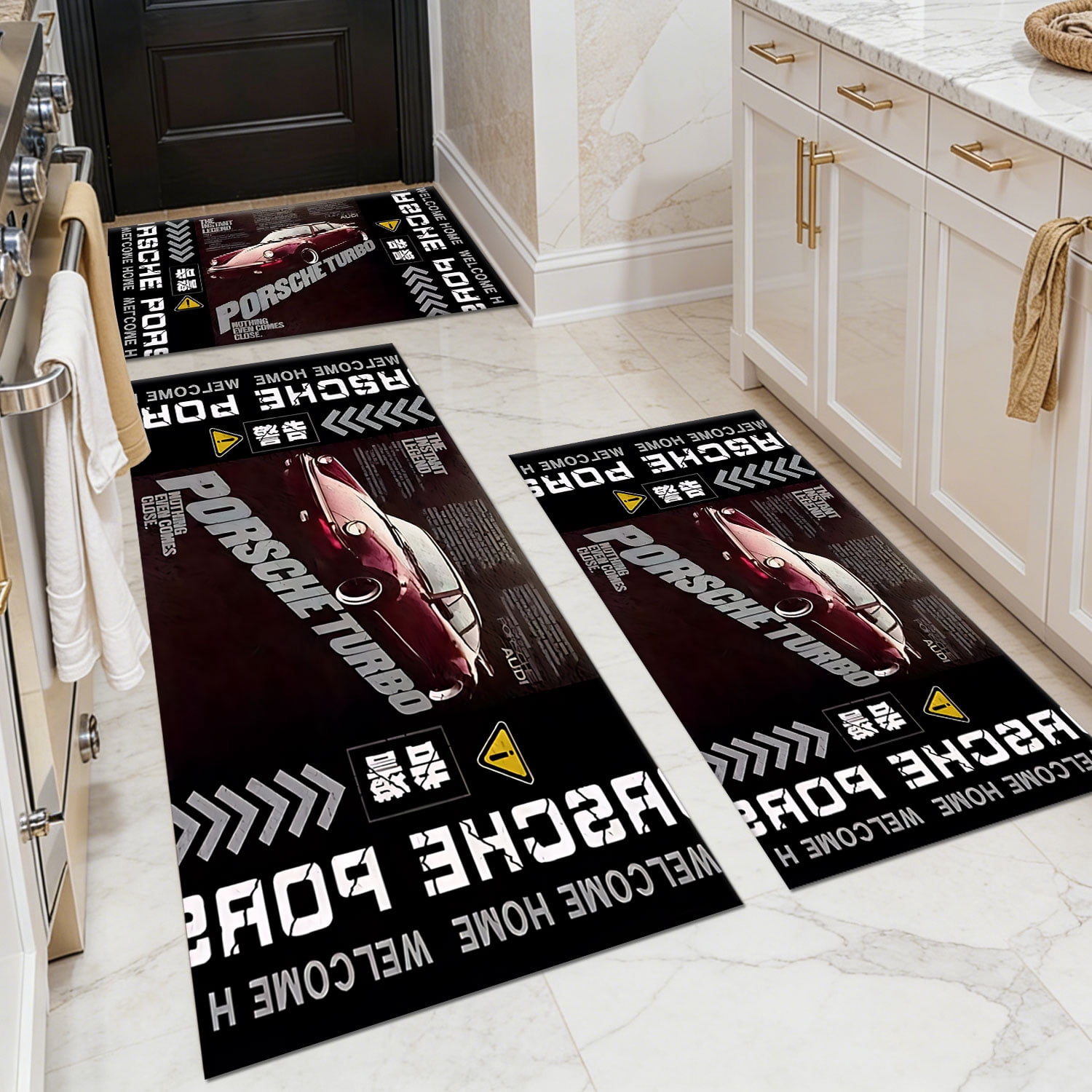 BlueDreamer Kitchen Rugs and Mats 3 PCS Set,Non Skid Washable Absorbent ...