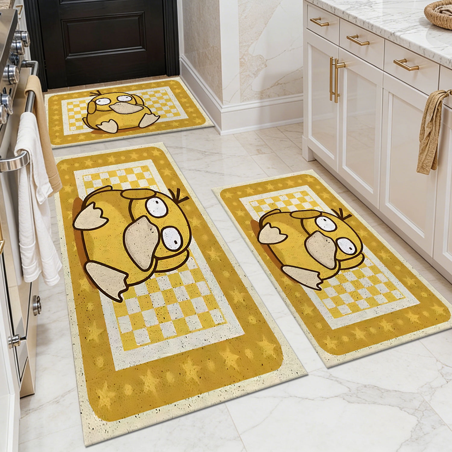 BlueDreamer Kitchen Rugs and Mats 3 PCS Set,Non Skid Washable Absorbent ...