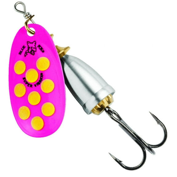 Blue Fox Classic Vibrax Size 5 Inline Spinner 7/16 oz Hot Pink/Flo Yellow/Silver