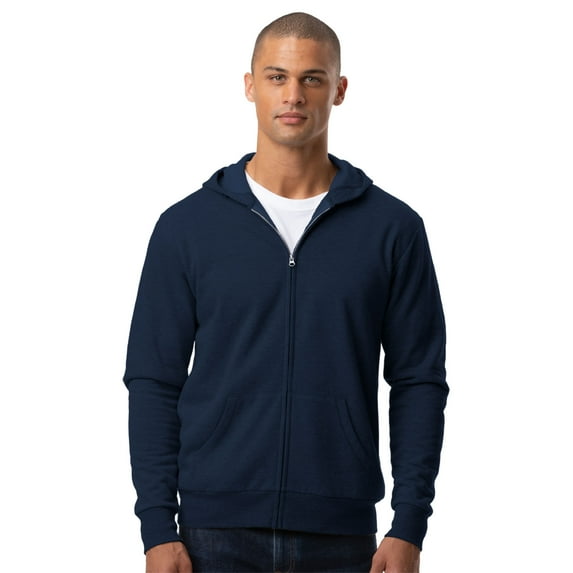 BlueGeneration Adult Fleece Zip Front Hoodie Black Medium Solid