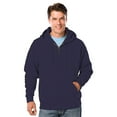 thumbnail image 1 of BlueGeneration Adult Tall Fleece Zip Front Hoodie - Navy Extra Large Tall Solid, 1 of 1