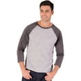 thumbnail image 1 of BlueGeneration Adult Triblend 3/4 Sleeve Baseball Crew Neck - Grey Small Trim Light Grey, 1 of 1