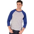 thumbnail image 1 of BlueGeneration Adult Triblend 3/4 Sleeve Baseball Crew Neck - Royal Large Trim Light Grey, 1 of 1