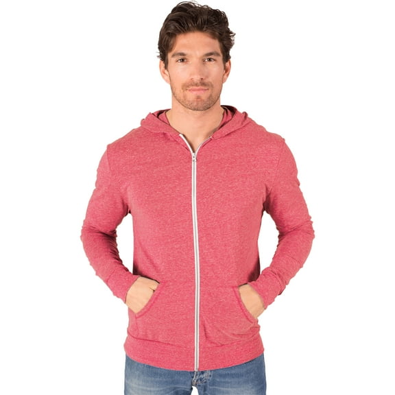 BlueGeneration Adult Triblend Zip Front Hoodie - Red 3 Extra Large Solid