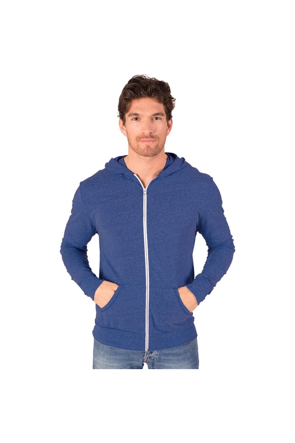 BlueGeneration Adult Triblend Zip Front Hoodie - Royal Medium Solid