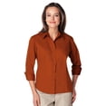 thumbnail image 1 of BlueGeneration Ladies 3/4 Sleeve Easy Care Poplin With Matching Buttons - Burnt Orange 3 Extra Large Solid, 1 of 1