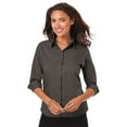 thumbnail image 1 of BlueGeneration Ladies 3/4 Sleeve Easy Care Poplin With Matching Buttons - Graphite Large Solid, 1 of 1
