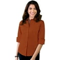 thumbnail image 1 of BlueGeneration Ladies Easy Care Stretch Poplin - Burnt Orange Extra Small Solid, 1 of 1