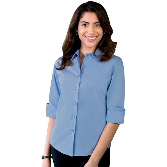 BlueGeneration Ladies Easy Care Stretch Poplin - Light Blue 3 Extra Large Solid