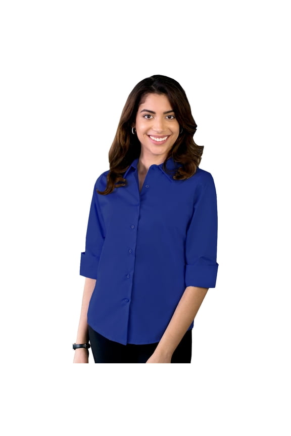 BlueGeneration Ladies Easy Care Stretch Poplin - Royal 2 Extra Large Solid