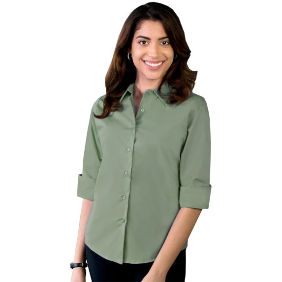 BlueGeneration Ladies Easy Care Stretch Poplin - Sage Medium Solid