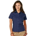 thumbnail image 1 of BlueGeneration Ladies Easy Care Stretch Ss Poplin - Navy Extra Small Solid, 1 of 1