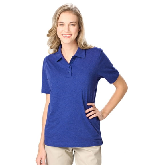 BlueGeneration Ladies Heathered Wicking Polo - Heather Royal 2 Extra Large Solid