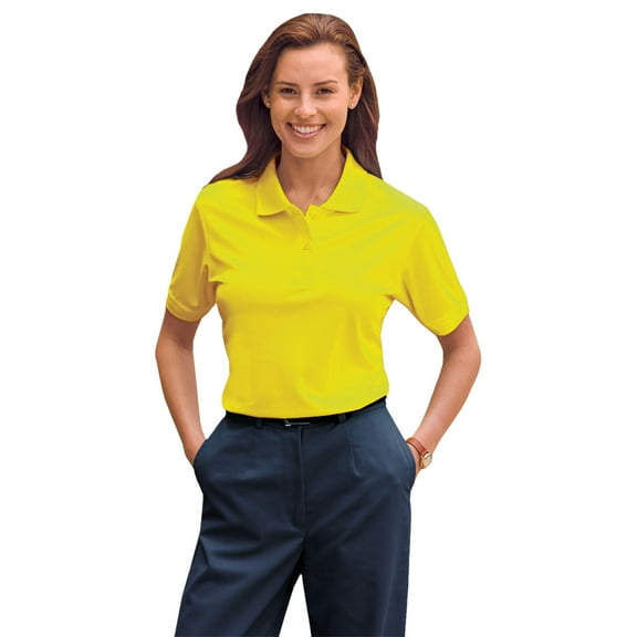 BlueGeneration Ladies High Visibility Pique Polo - Yellow Large Solid