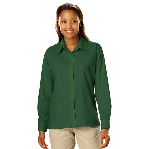 BlueGeneration Ladies L/S Light Weight Poplin Shirt - Hunter Large Solid