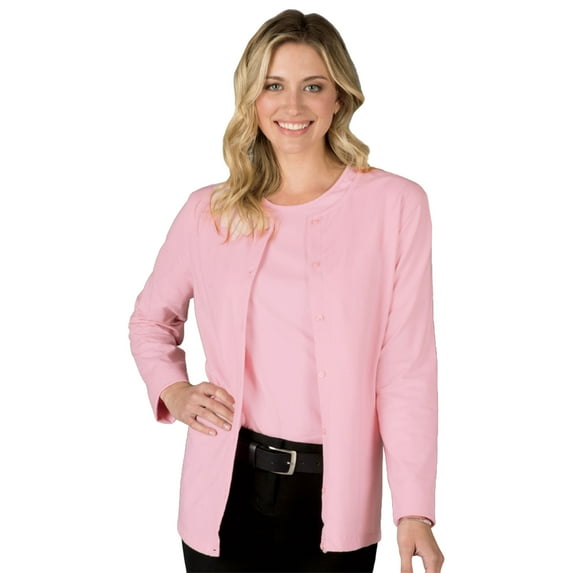 BlueGeneration Ladies Long Sleeve Cardigan - Pink Extra Small Solid