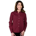 thumbnail image 1 of BlueGeneration Ladies Long Sleeve Easy Care Poplin - Burgundy Extra Small Solid, 1 of 1