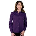 thumbnail image 1 of BlueGeneration Ladies Long Sleeve Easy Care Poplin - Purple Extra Small Solid, 1 of 1