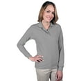 thumbnail image 1 of BlueGeneration Ladies Long Sleeve Superblend Pique - Grey Medium Solid, 1 of 1