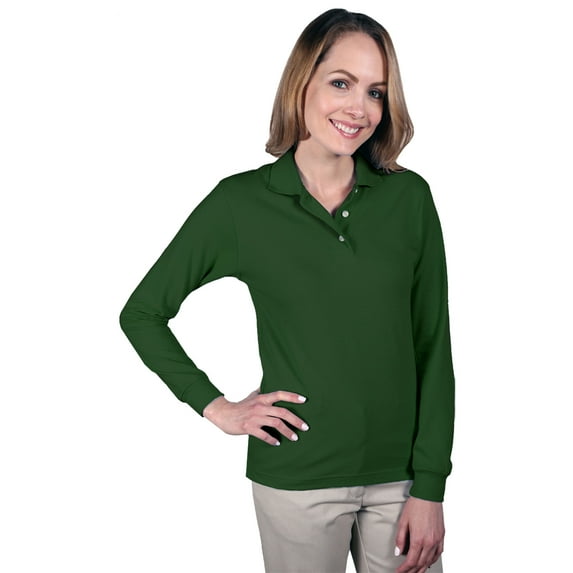 BlueGeneration Ladies Long Sleeve Superblend Pique - Hunter 3 Extra Large Solid