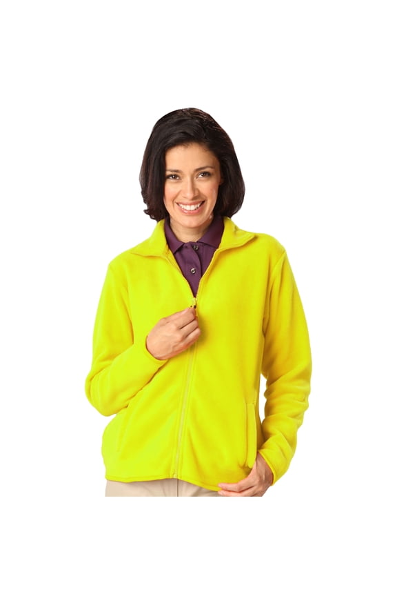 BlueGeneration Ladies Polar Fleece Full Zip Jacket - Yellow Small Solid
