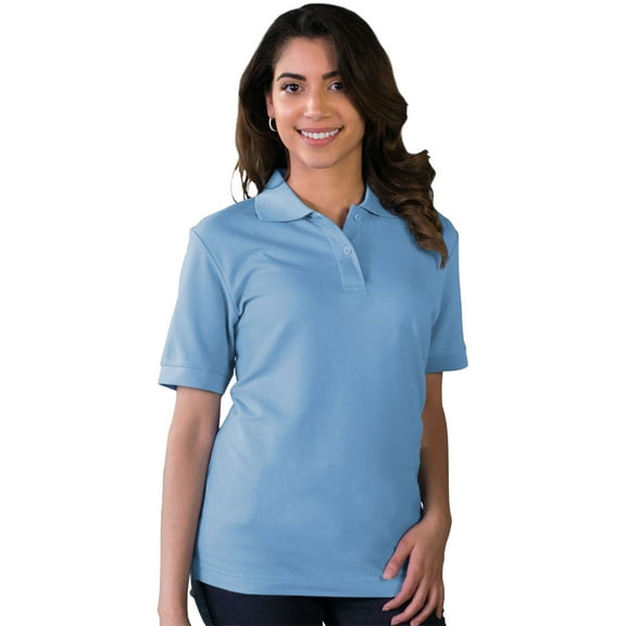BlueGeneration Ladies S/S Value Pique Polo - Light Blue 2 Extra Large Solid