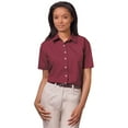 thumbnail image 1 of BlueGeneration Ladies Short Sleeve Easy Care Poplin - Burgundy Extra Large Solid, 1 of 1